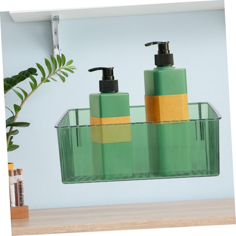 Green Wall Mounted Storage Rack Large Capacity Draining Soap Box Nail Design Easy Installation - Image 3