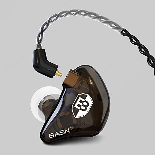 BASN Professional in Ear Monitor Headphones for Singers Drummers Musicians with MMCX Connector IEM Earphones (Pro Clear Brown) - Image 3