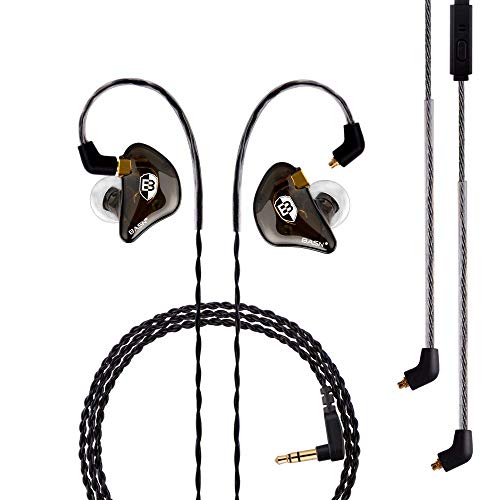 BASN Professional in Ear Monitor Headphones for Singers Drummers Musicians with MMCX Connector IEM Earphones (Pro Clear Brown) - Image 1