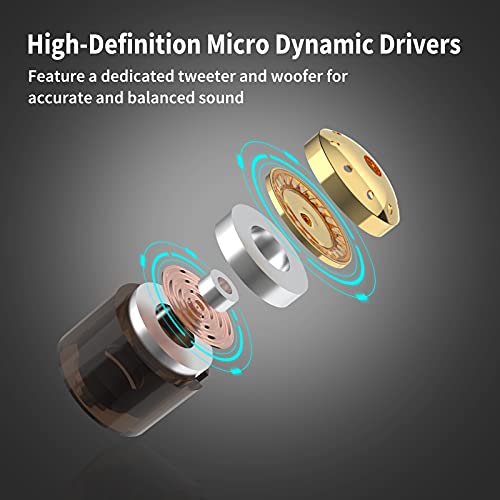 BASN Professional in Ear Monitor Headphones for Singers Drummers Musicians with MMCX Connector IEM Earphones (Pro Clear Brown) - Image 2