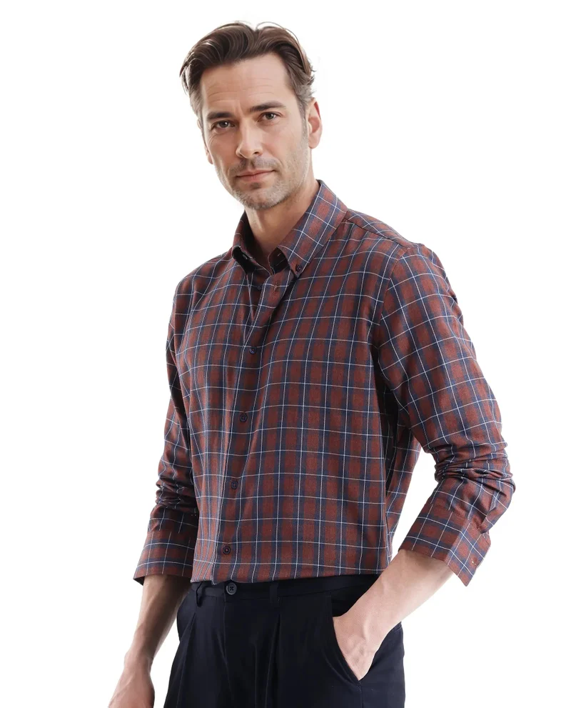 Rare Rabbit Men's Regular Fit Checks Shirt