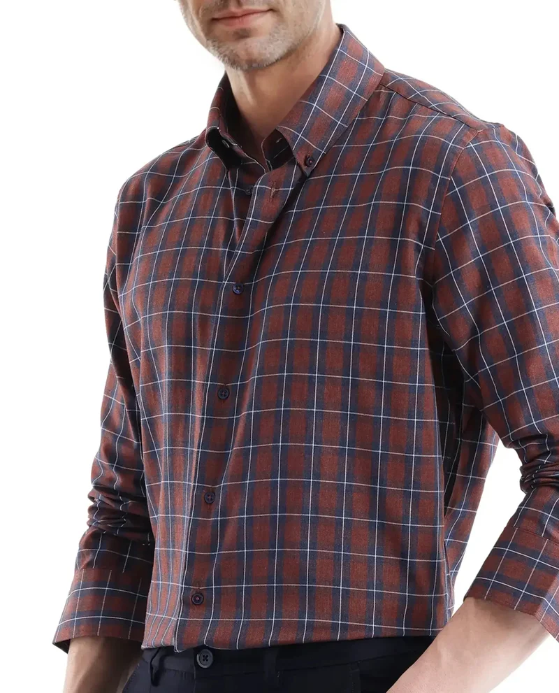 Rare Rabbit Men's Regular Fit Checks Shirt