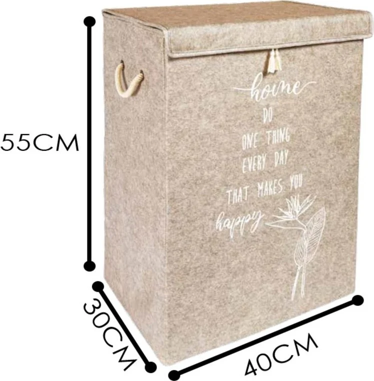 Faiend Dirty Laundry Basket with Felt Cover Home Organizer Toy Storage Box