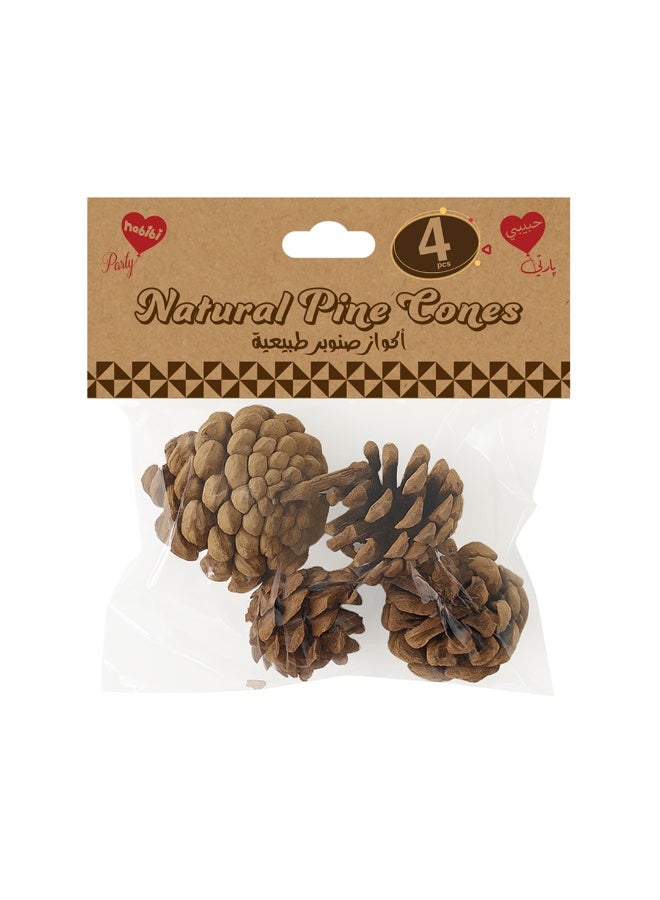 Habibi Party 4 Pieces Wooden Pine Cones Set – for Crafts, DIY Projects & Decoration Use - Image 2