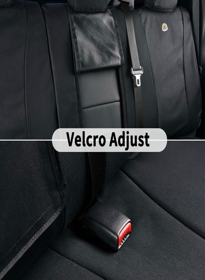 Coverado Rear Car Seat Covers, Waterproof Canvas Seat Protector for Car Seat Cushions for Kids & Dogs, Seat Covers Compatible with 2015-2025 Ford F150 & 2017-2025 Ford F250 F350 F450(Black, 2PCS) - Image 2