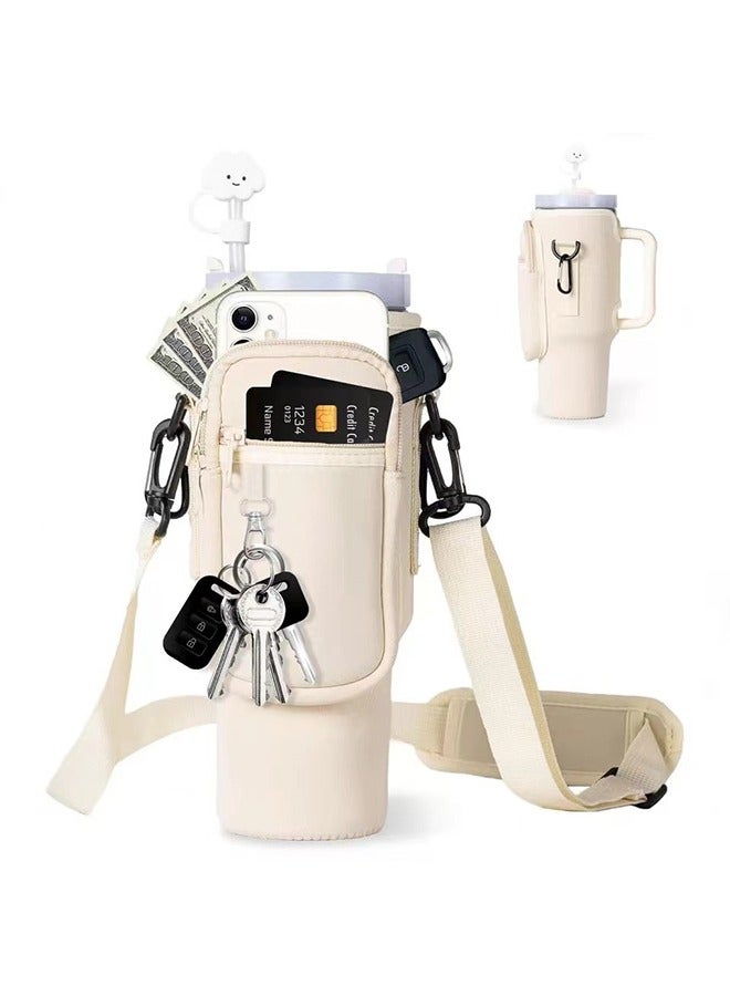 Generic Insulated cup holder with storage bag, Beige  - Image 1