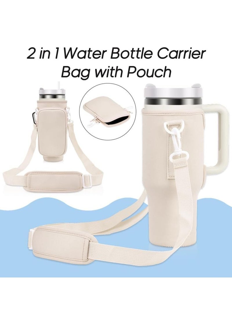 Generic Insulated cup holder with storage bag, Beige  - Image 3
