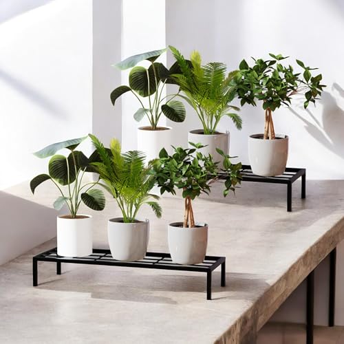 WonderStand Alpha Metal Plant Stand for Living Room | Planter Stand for Balcony Indoor & Outdoor (Black, Set of 4) - Image 4
