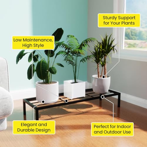 WonderStand Alpha Metal Plant Stand for Living Room | Planter Stand for Balcony Indoor & Outdoor (Black, Set of 4) - Image 3