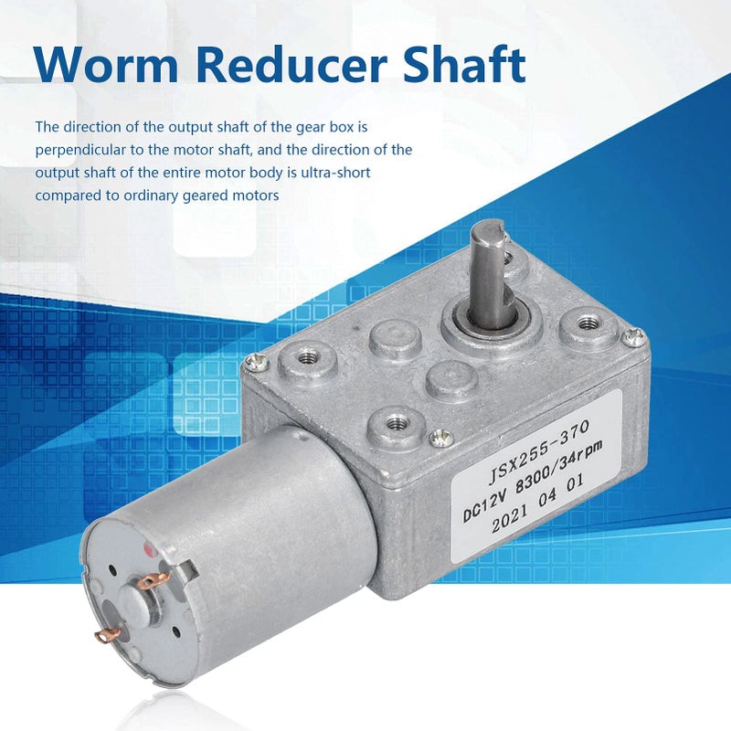 JSX255 370 Gear Motor 12V Self Locking 34RPM Aluminum Brass Construction For Window Door Opener Winch - Image 4
