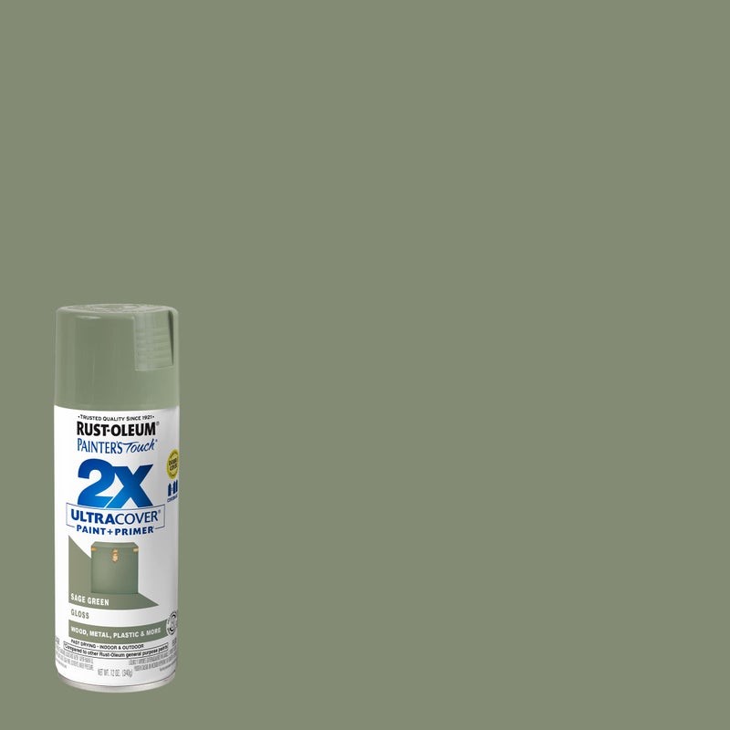 Rust-Oleum 249094 Painter's Touch 2X Ultra Cover Spray Paint, 12 oz, Gloss Sage Green - Image 2