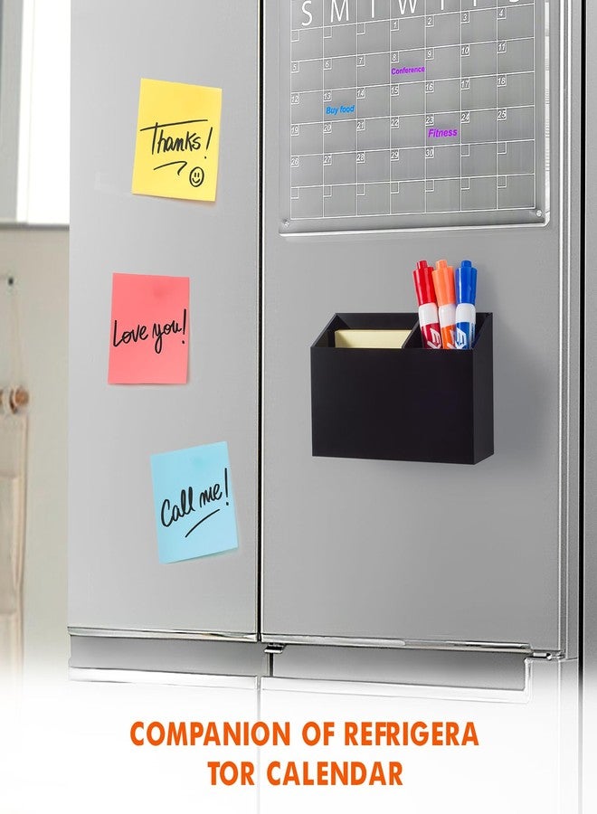BEYGORM Magnetic Dry Erase Marker Holder for Whiteboard,Non-slip Acrylic Magnet Pen Holder for Fridge Refrigerator,Locker Organizer for Work,Locker Accessories,Pencil Cup for Desk(Black) - Image 3