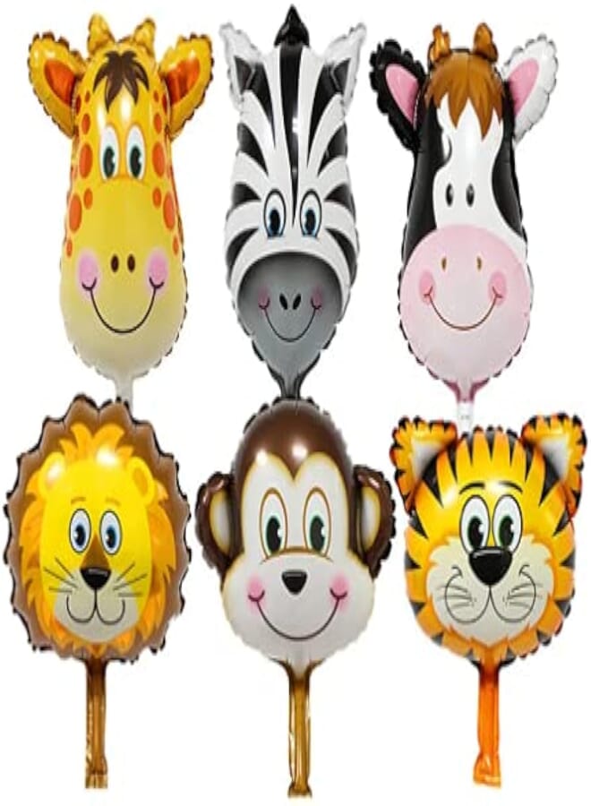 6pcs Safari Party Theme Animal Ballons Jungle Party Zoo Helium Foil Air Balloon Kids Birthday Party Decorations Baloon Kit Balon