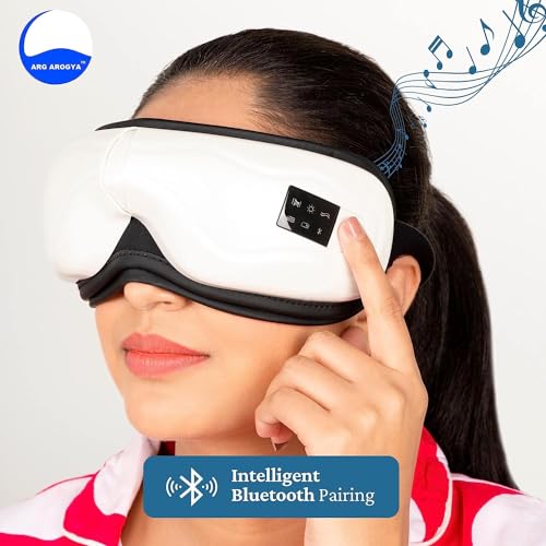 AROGYA Eye Massager with Heat Compress-Vibration Massage-Air Pressure-Bluetooth Music-Rechargeable For Eye Relaxation, Headache & Migraine, Reduce Dark Circles, Relieve Strain, Improve Sleep - Image 4
