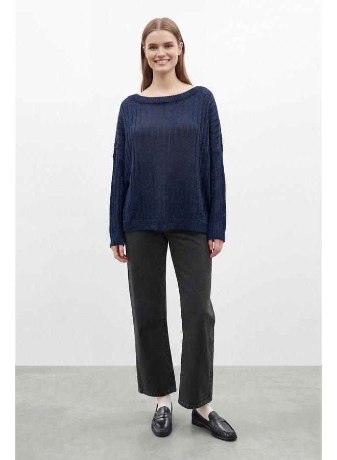 Soul Women's Sequin Knit Blouse - 31730BLZ - NAVY-NAVY. - Image 2