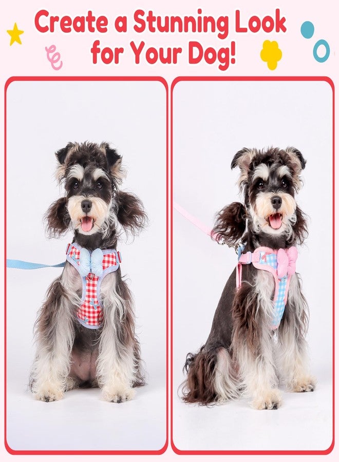 Coppthinktu Dog Harness for Small Sized Dogs, Puppy Cat Harness with Leash Set No Pull Dog Harness Adjustable Reflective Step-in Pet Vest Harnesses with Cute Bow Soft Padded Outdoor Walking - Image 5