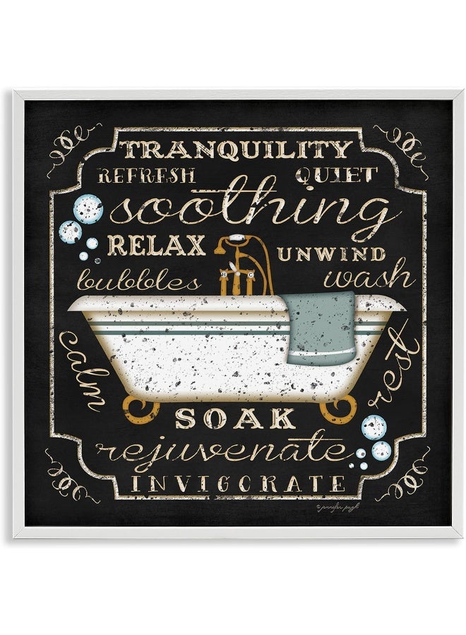 Home Trove Tranquility Tub Icon Textual Bathroom Wall Art  - Image 1