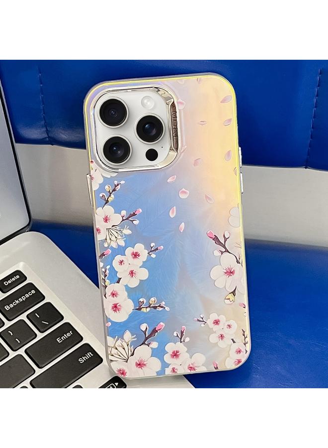 S-TOP Case For iPhone 15 Pro Max Electroplating Laser Flower Texture TPU Phone Case - Image 1