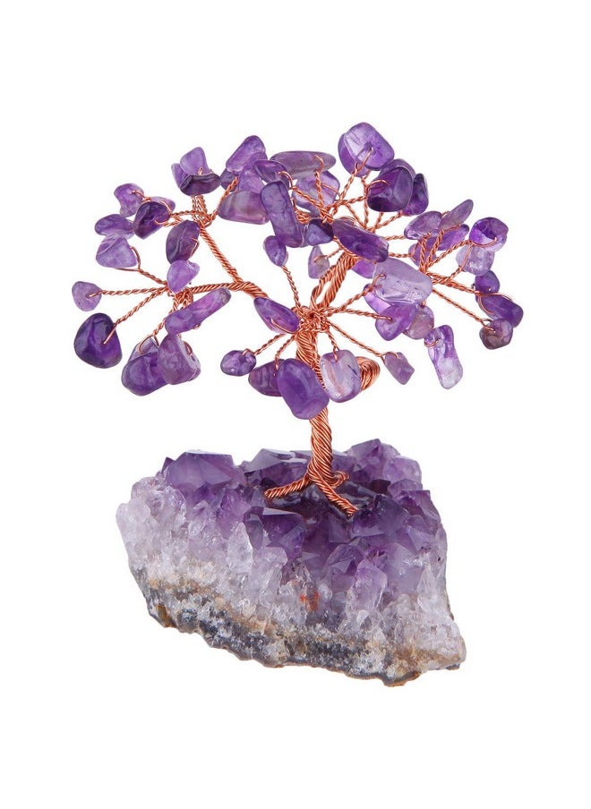 mookaitedecor mookaitedecor Amethyst Crystal Tree, Amethyst Cluster Crystals Base Bonsai Money Tree for Wealth and Luck  - Image 1