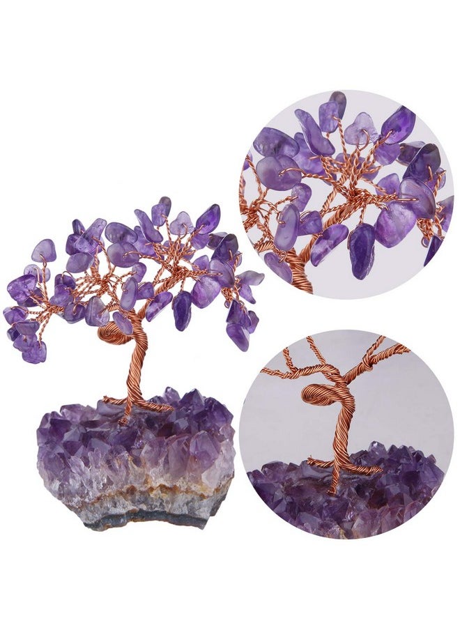 mookaitedecor mookaitedecor Amethyst Crystal Tree, Amethyst Cluster Crystals Base Bonsai Money Tree for Wealth and Luck  - Image 4