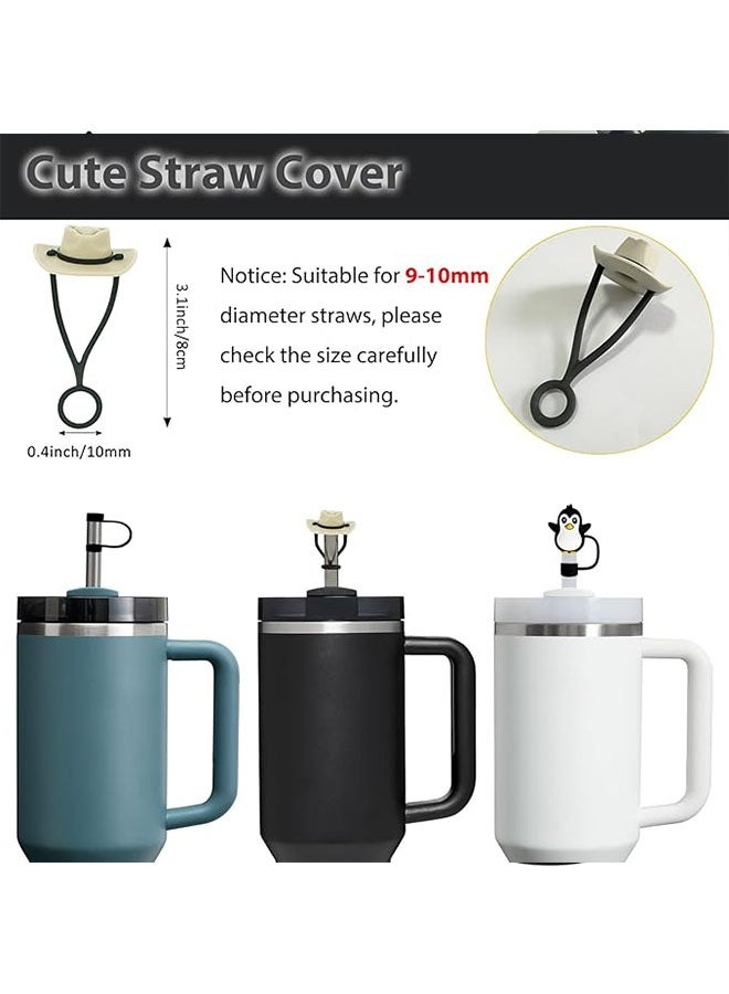 Stanley Cup Accessories Set, Including 6 Pcs Silicone Spill Proof Stopper, 2 Pcs Straw Cover Cap for 9-10 mm Straws, 1 Pcs Silicone Boot for Stanley Cup Stanley 40oz and 30oz Tumbler, Black - Image 2
