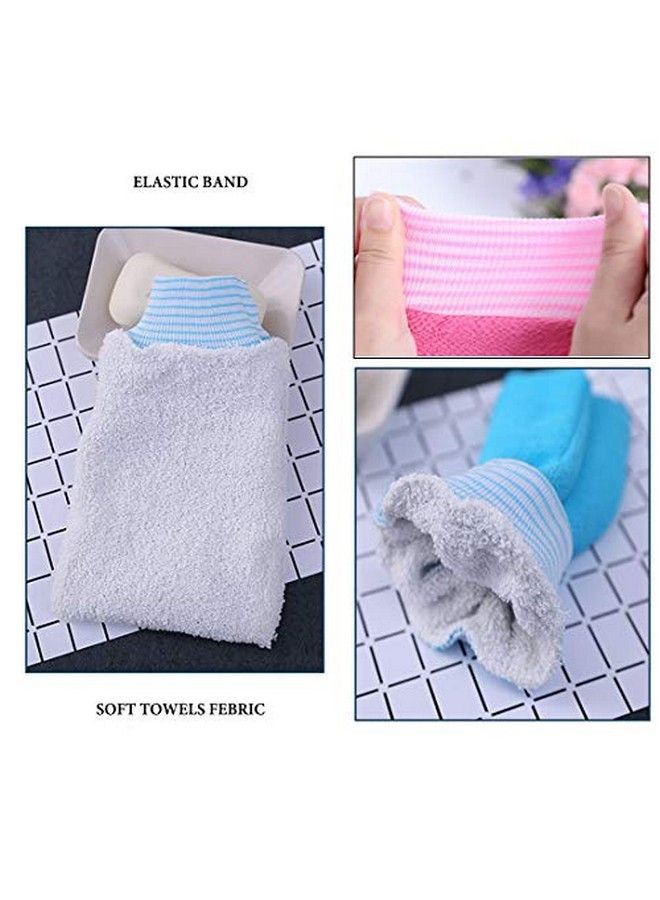 LissomPlume 2 Pack Exfoliating Body Scrub Bath Towel Mitt ; Large Shower Gloves Mitten ; Remove Dead Skin ; Double Sided Available ; Men Women ; Rose Red - Image 3