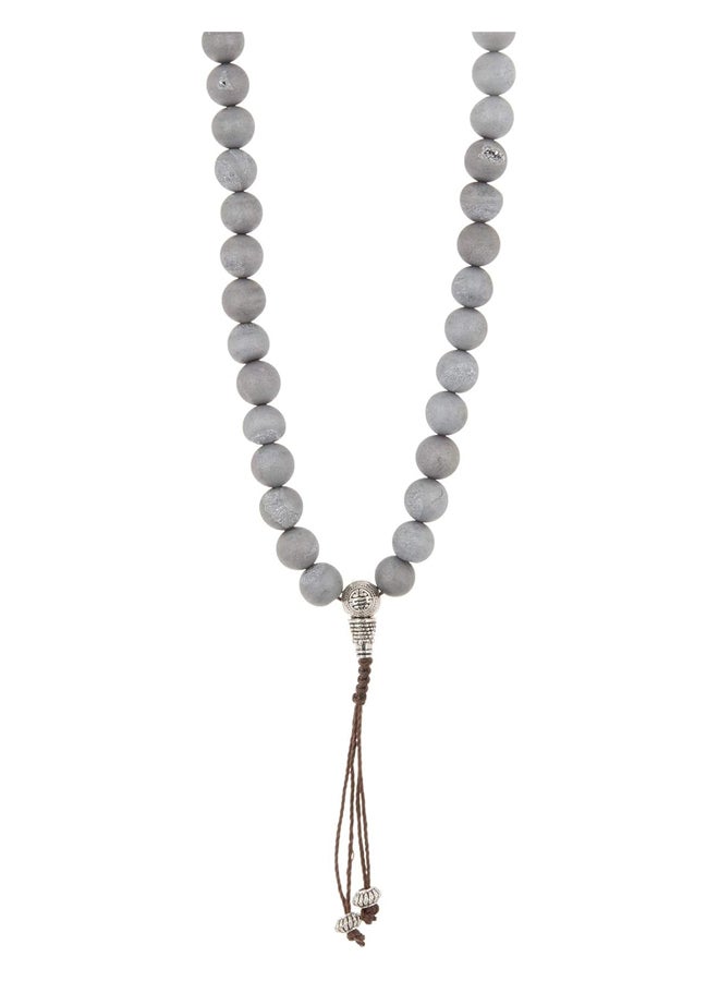 Mala Prayer Beads Necklace in Hematite - Image 4