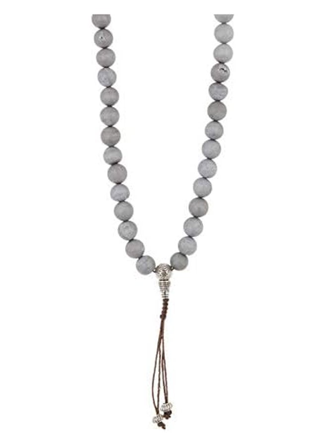 Mala Prayer Beads Necklace in Hematite - Image 2