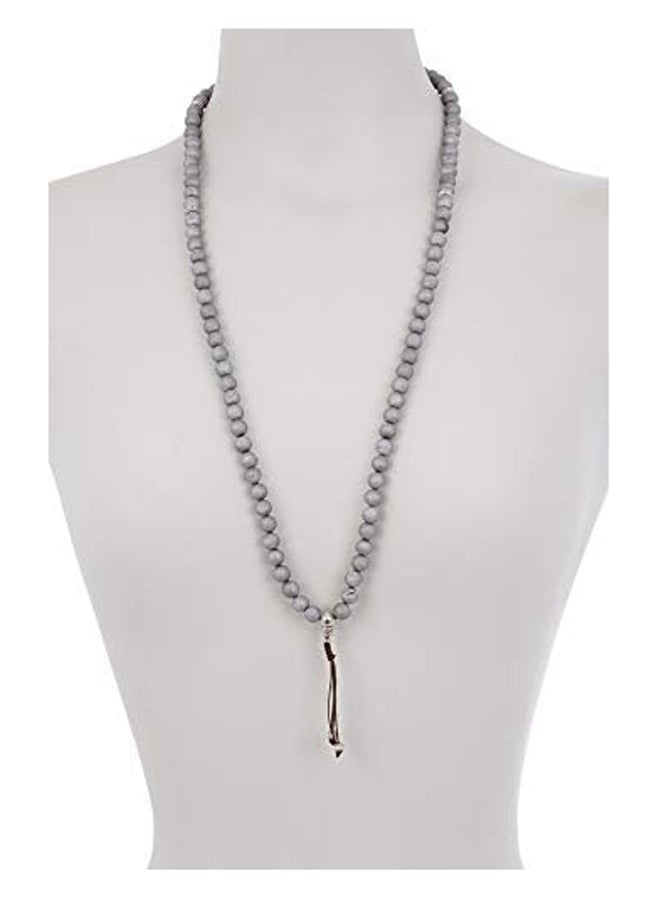Mala Prayer Beads Necklace in Hematite - Image 3