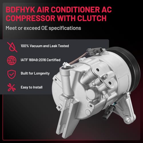 BDFHYK 98586 Air Conditioning A/C Compressor Compatible with Buick LaCrosse 2012 V6 3.6L, Compatible with Cadillac SRX 2012-2016 V6 3.6L - Image 3
