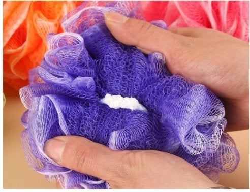 Kriwin Combo of 2 Bath Loofah/Sponges/Scrubber/Puff/Luffa/Flannel (peachpurple) - Image 4