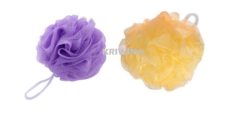 Kriwin Combo of 2 Bath Loofah/Sponges/Scrubber/Puff/Luffa/Flannel (peachpurple) - Image 1