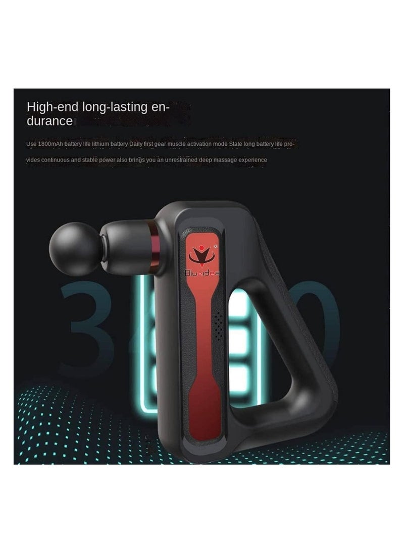 Bluedio Bluedia Deep Tissue Massage Gun, Back with LCD Display for Athletes, Muscle Pain Relief - 32 Speed ​​Levels & 8 Different Heads, Battery Operated, Green  - Image 5