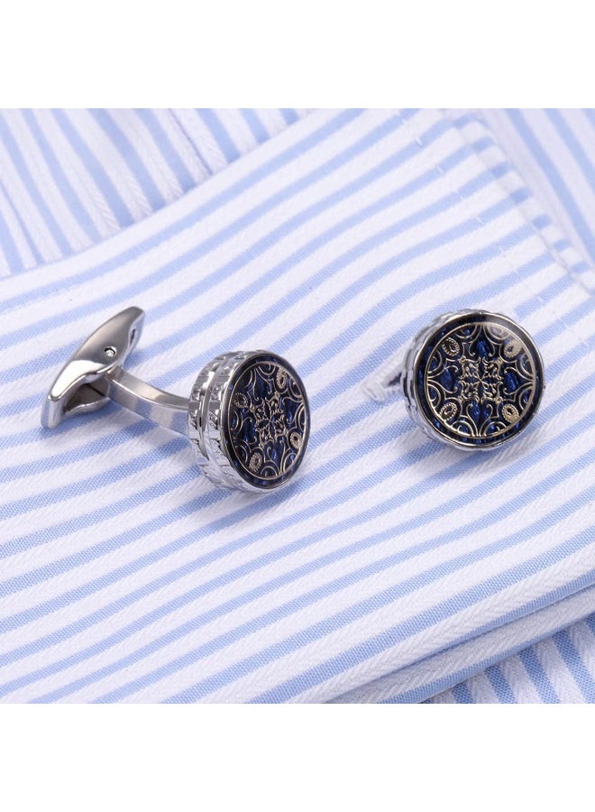 2 Pairs Men's Cufflinks, Shirt Suit Cufflinks, with Classic Calm and Unique Design are Suitable for Formal occasions and Daily Mens Accessories（with Cufflink Box） - Image 5