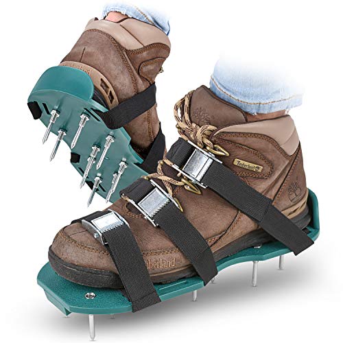 Abco Tech Lawn Aerator Shoes for Grass - Yard Aeration Tool with 3 Adjustable Straps and Heavy-Duty Metal Buckles - Aerating Shoes for Lawn Care, Grass Health, and Soil Ventilation - Image 1