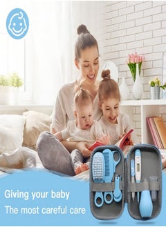 iMissiu Baby Grooming Healthcare Kit, 8 Piece Baby Safety Care Set, Baby Toiletry Bag, Baby Essentials Nursery Kit for Newborn Girl Boys (Blue)  - Image 5