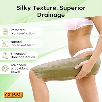 guam GUAM Cellulite Seaweed Mud Dren Plus for Legs Buttocks Arms 500g Anticellulite Body Mask Target Fat Deposits Swelling and Signs of Aging Slimming Skin Firming Antioxidant Cellulite Remover - Image 4