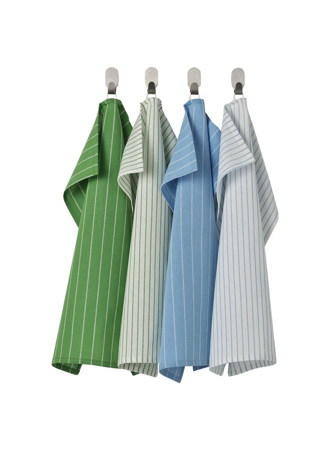 erorex Tea towel, green/blue striped, 45x60 cm - Image 1