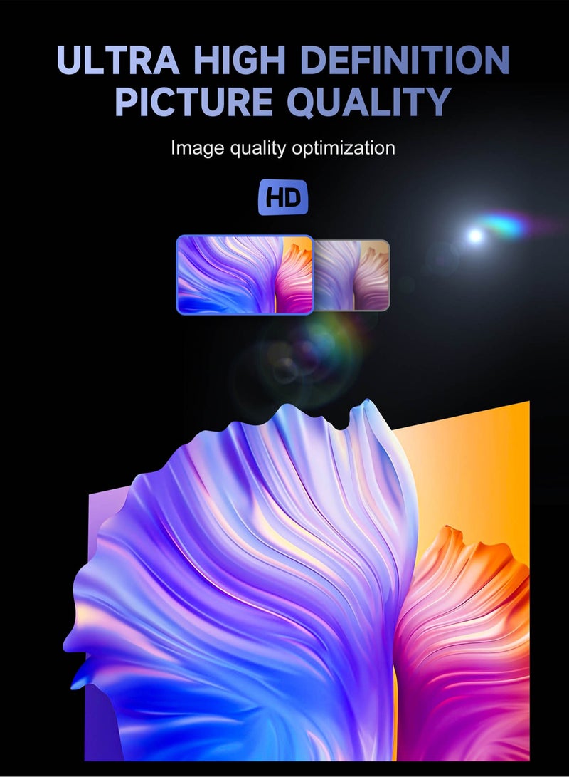 Umiio U20 Portable Video Projector 2.4/5G WiFi Bluetooth 200ANSI Lumens 4K Resolution 1-5M Projection Distance Android 9 RGB Lights Projector For Movie Music TV Game Casting with Stand -White - Image 2