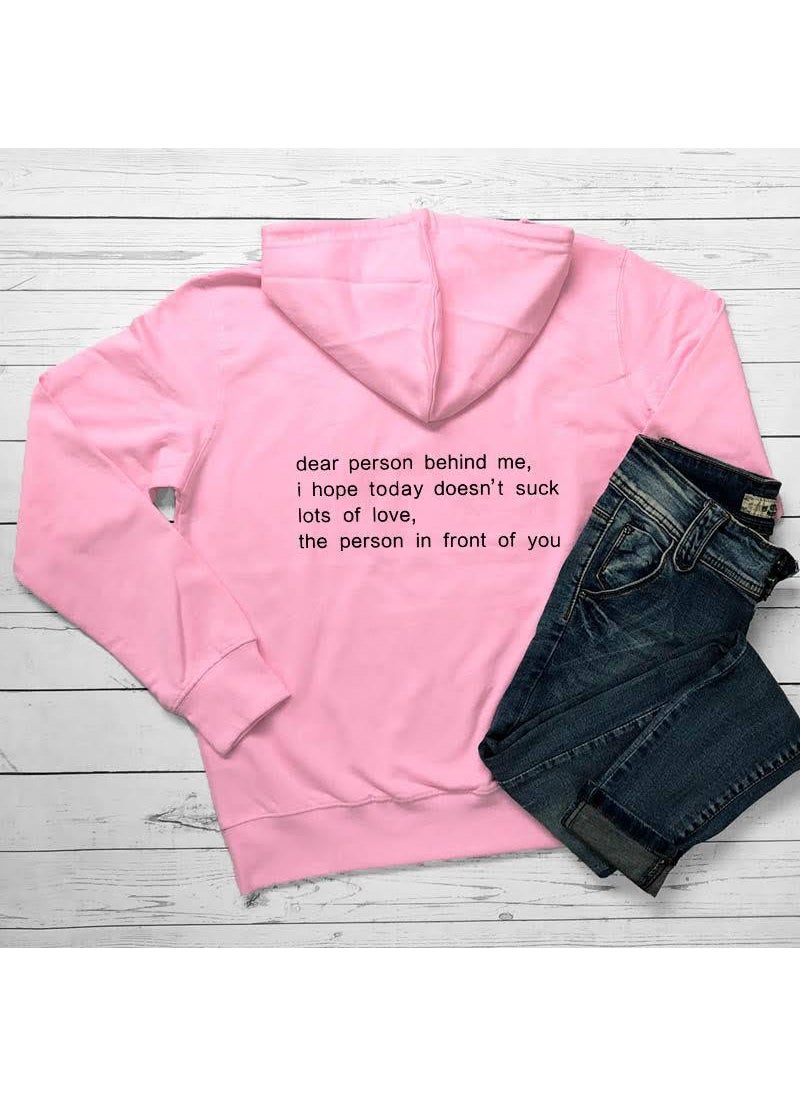 Generic - Dear Person Behind Me Hoodie Lots Of Love Pink - Image 1