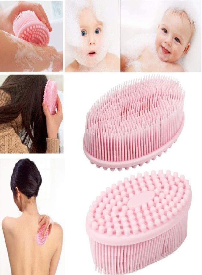 Getmecraft Exfoliating Silicone Body Scrubber Shower Bath Body Brush Easy to Clean, Lathers Well, Eco Friendly (Pink) - Image 4