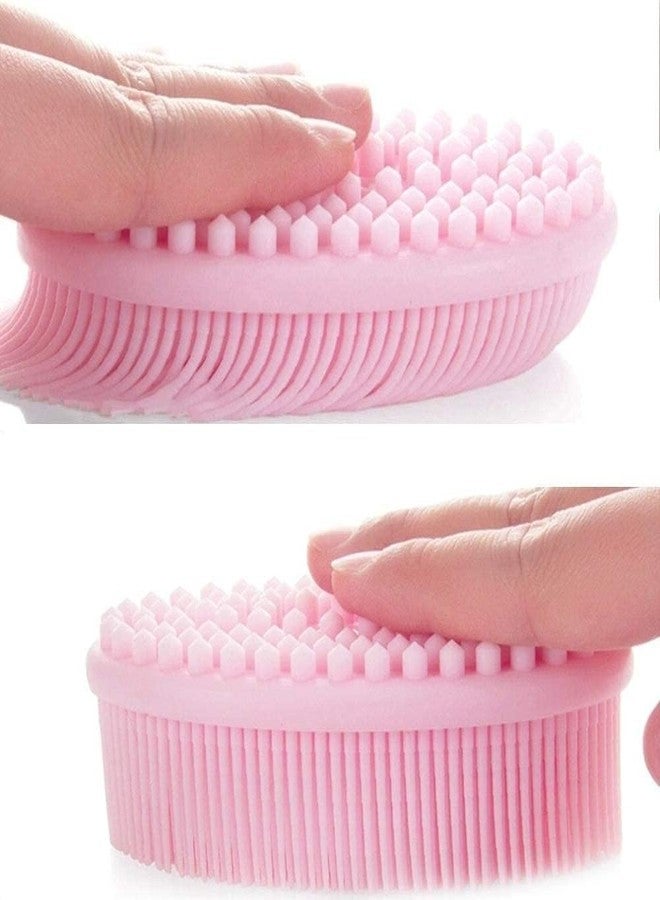 Getmecraft Exfoliating Silicone Body Scrubber Shower Bath Body Brush Easy to Clean, Lathers Well, Eco Friendly (Pink) - Image 3