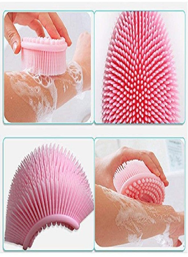 Getmecraft Exfoliating Silicone Body Scrubber Shower Bath Body Brush Easy to Clean, Lathers Well, Eco Friendly (Pink) - Image 5