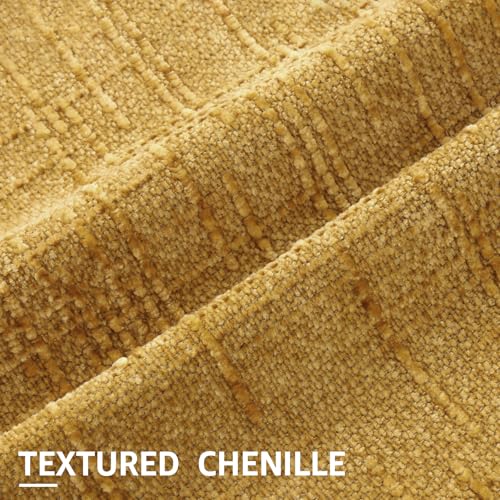 decorUhome Summer Mustard Yellow Chenille Throw Pillow Covers 20x20 Set of 2 Textured Soft Cozy Slubby Couch Pillow Covers Modern Farmhouse Boho Decorative Pillow Cases for Bed Sofa Living Room - Image 3