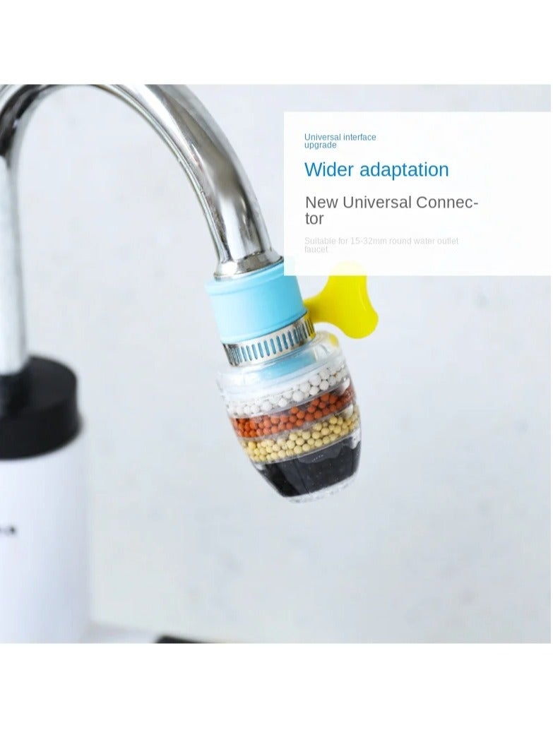 AROAQ فلتر مياه منزلي، فلتر صنبور مياه، فلتر مياه 6 طبقات، منقي مياه صنبور صلب بالفحم النشط، مصفاة صنبور للمطبخ والحمام، (وردي) - Image 3