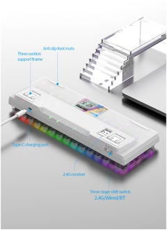 XUNFOX K30Pro wireless Bluetooth three-mode transparent mechanical keyboard white axis hot-swappable RGB keyboard - Black - pzsku/Z509E2F3268ADA3DEE1C5Z/45/_/1740047624/79dfeb8b-fff4-489b-8b1f-7b567a7dc308