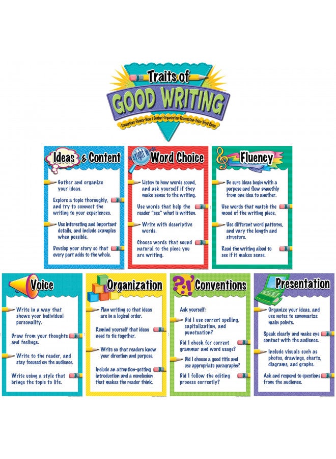 Teacher Created Resources Traits of Good Writing Bulletin Board, 12" x 18" - Image 1