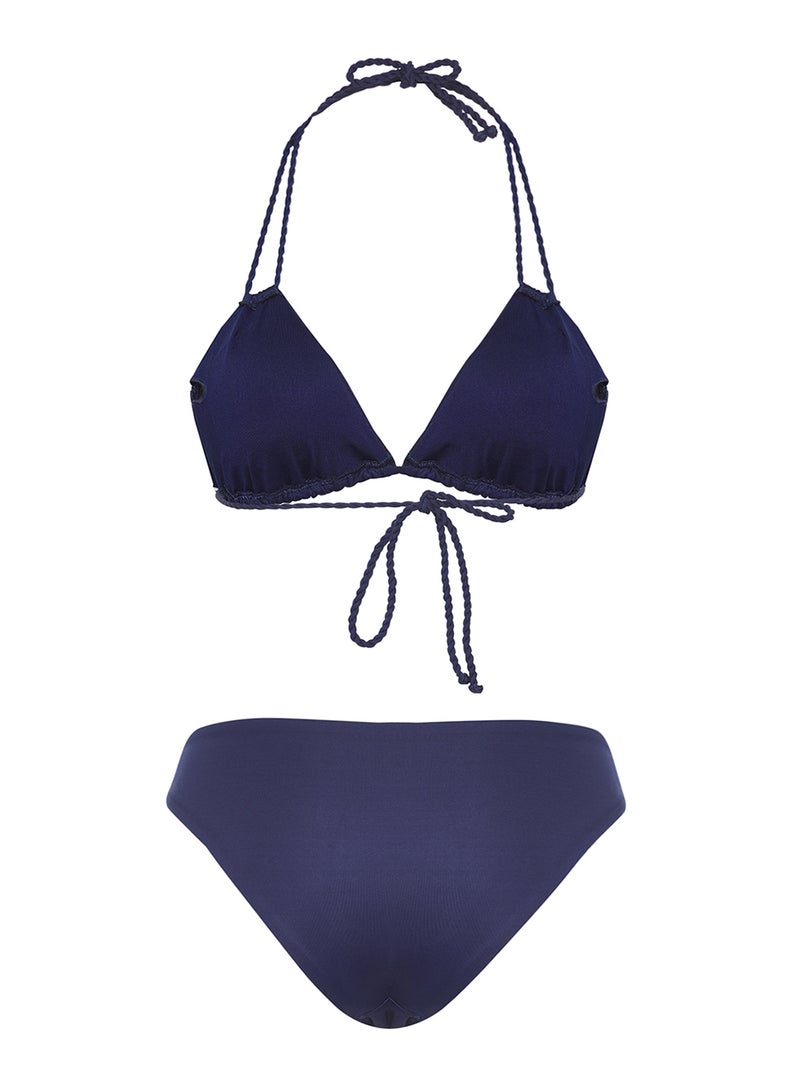 trendyol Plain Triangle Accessory Regular Waist Bikini Set - Image 5