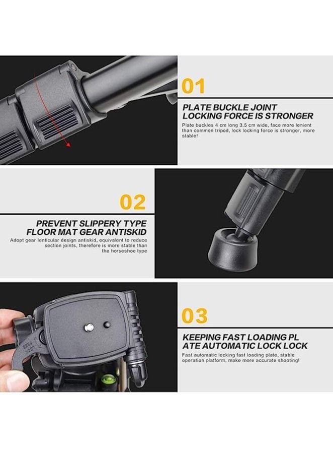 Jmary Professional Aluminium Tripod Monopod for All Mobiles And DSLR Cameras (Black) - Image 2