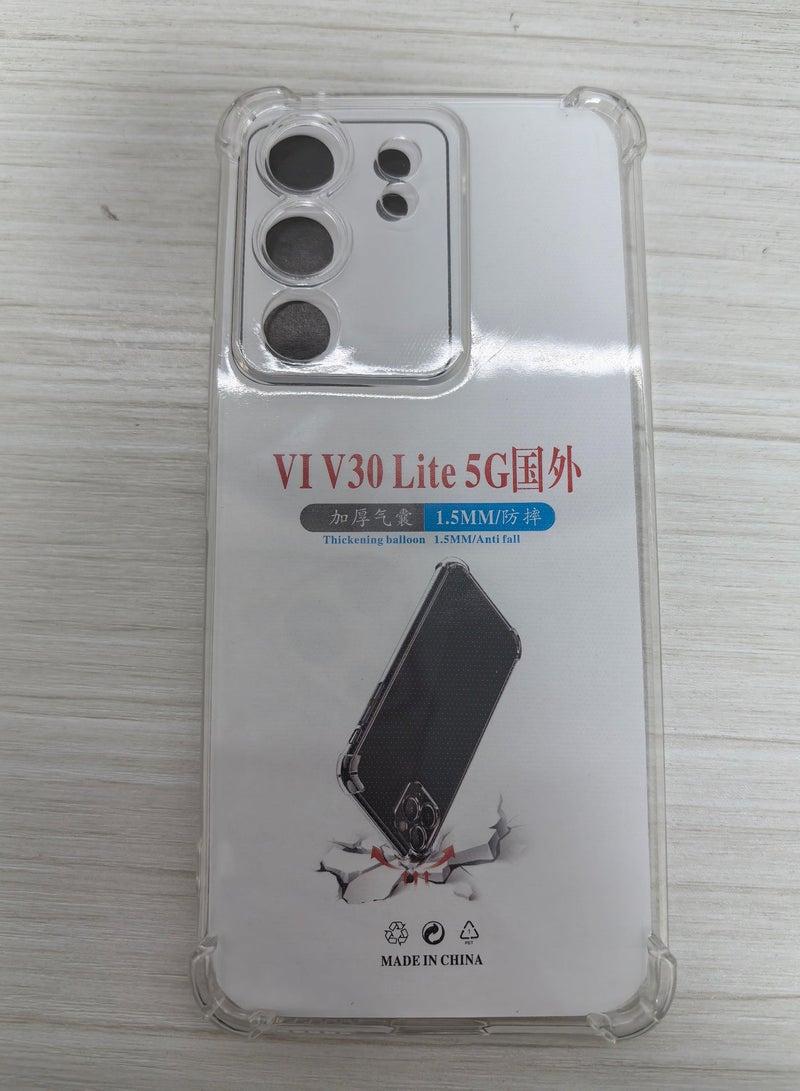 Four Corners TPU Shock-Absorption Flexible Cell Phone Case Cover For vivo V30 Lite 5G Clear